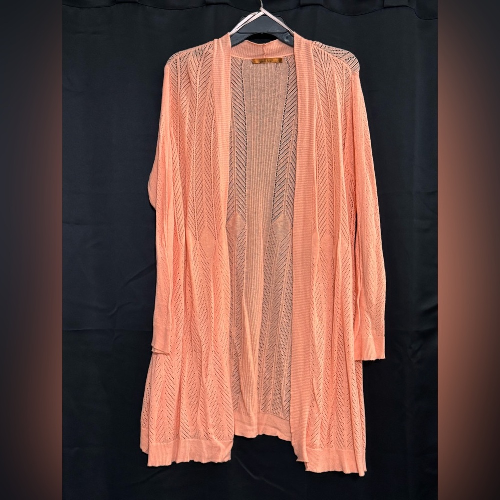 Peach Long Knit Cardigan